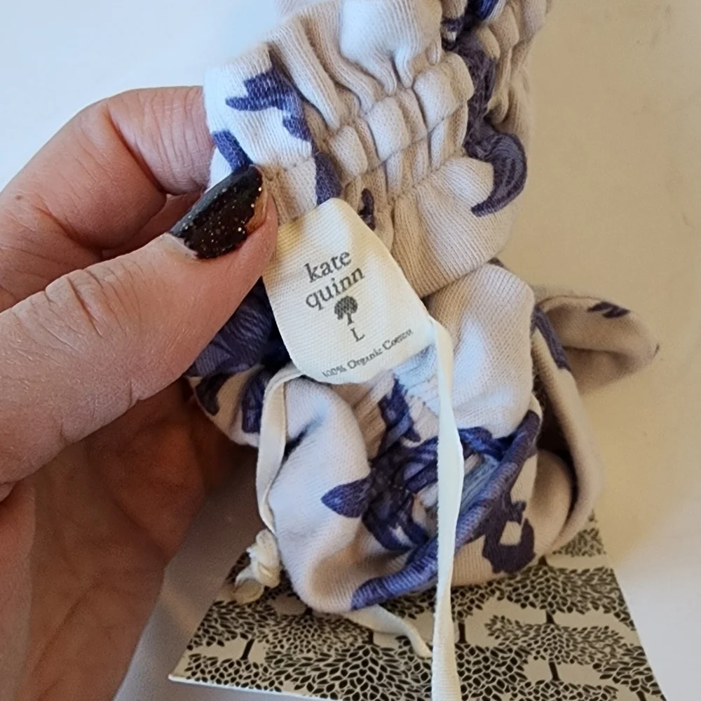 Kate Quinn Organic Cotton “Purple Dinosaur” Elastic Headband L NWT